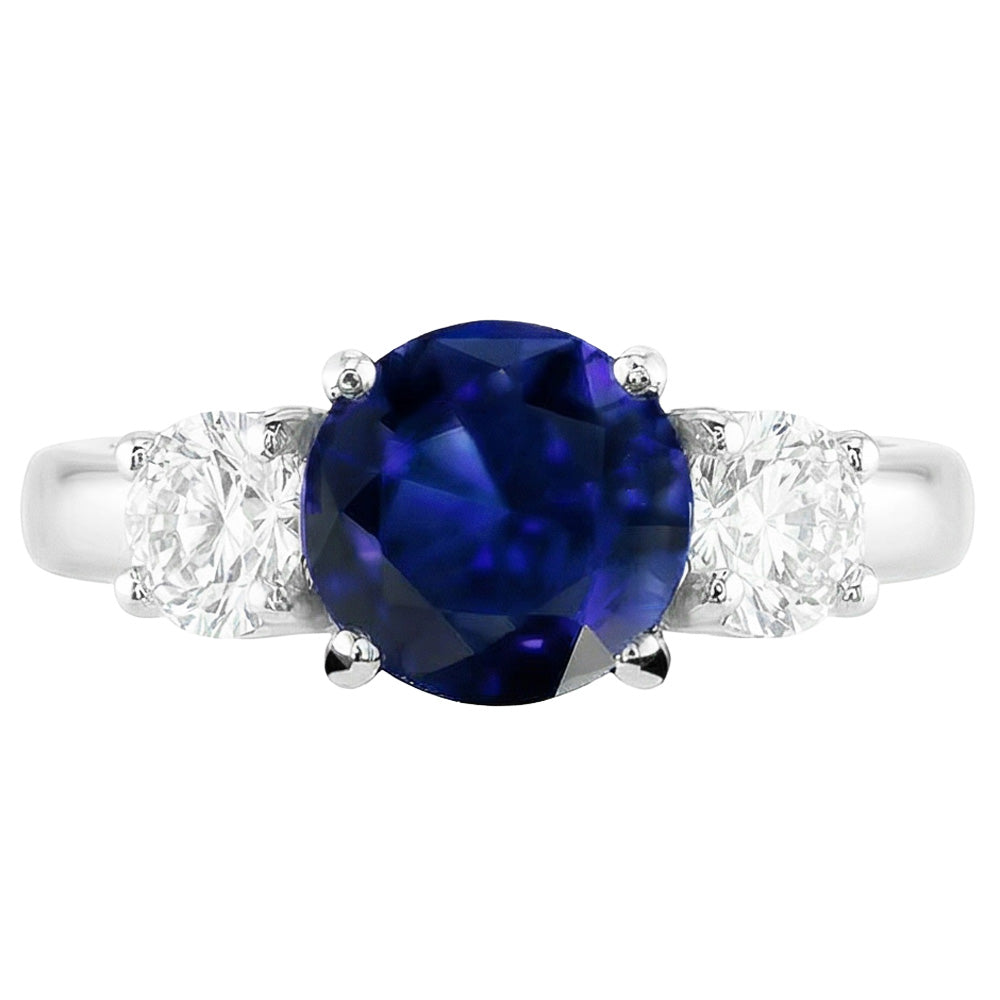 Natural Sapphire Ring 2ct - White Gold 14K