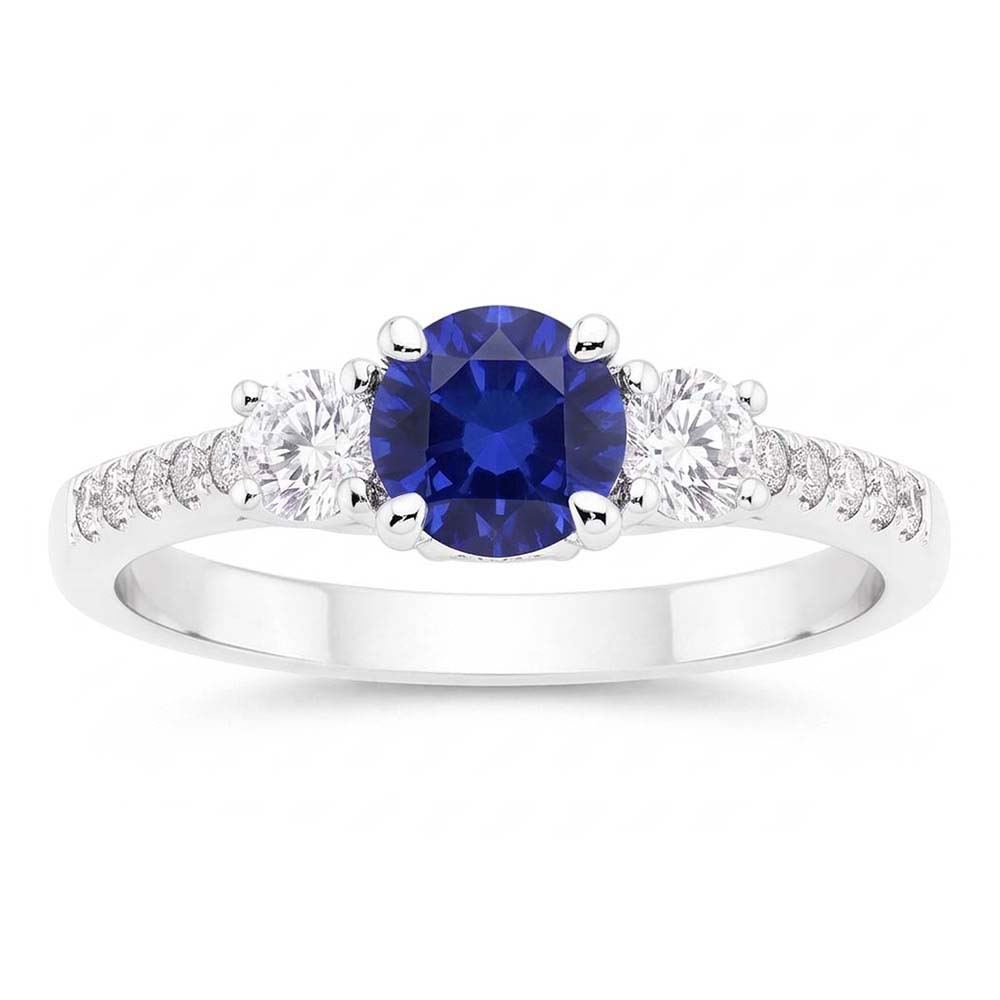 Natural Sapphire Ring 2ct - White Gold 14K