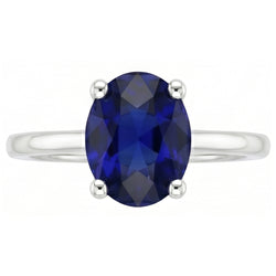 Natural Sapphire Ring 2ct - White Gold 14K