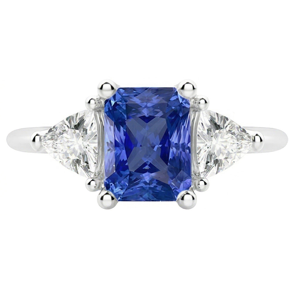 Natural Sapphire Ring 2ct - White Gold 14K