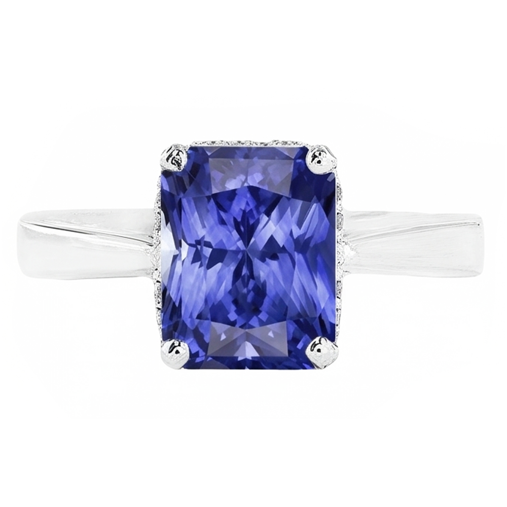 Natural Sapphire Ring 2ct - White Gold 14K