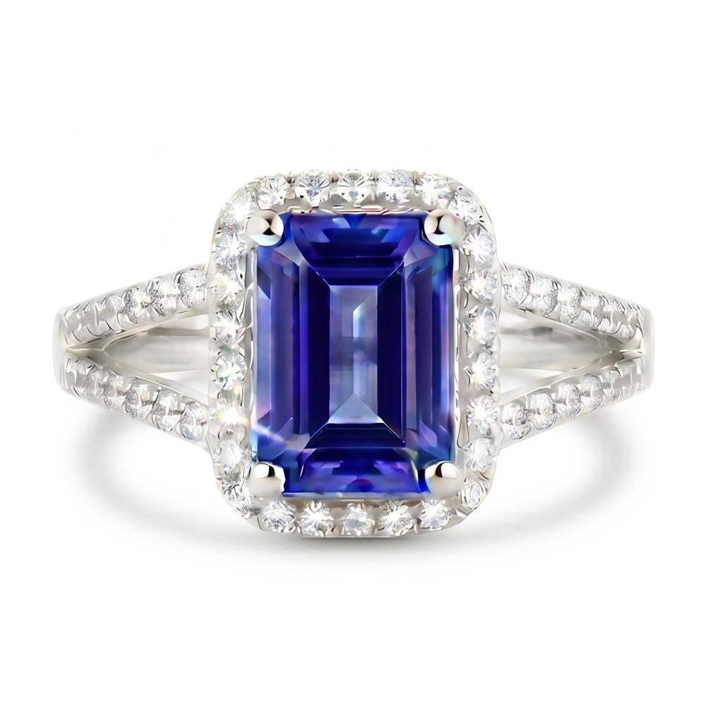 Natural Sapphire Ring 2ct - White Gold 14K