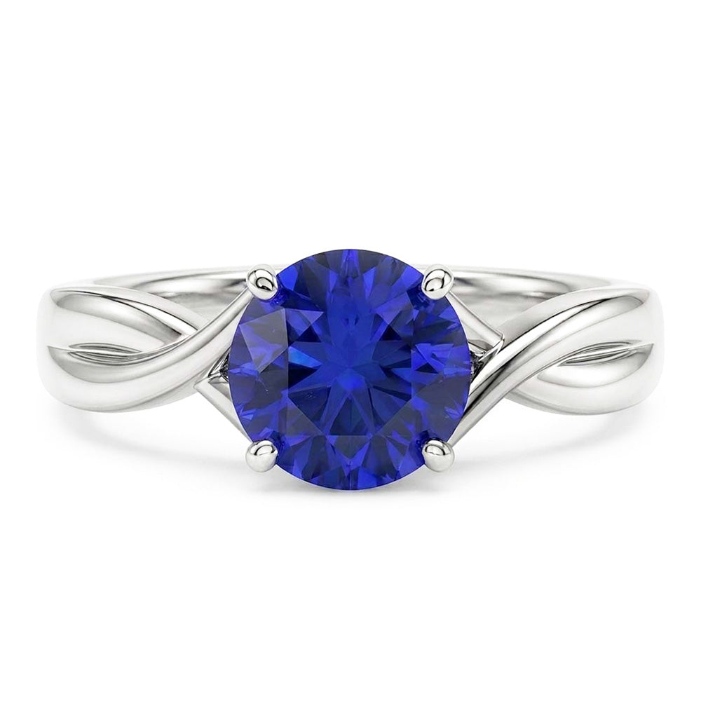 Natural Sapphire Ring 2ct - White Gold 14K