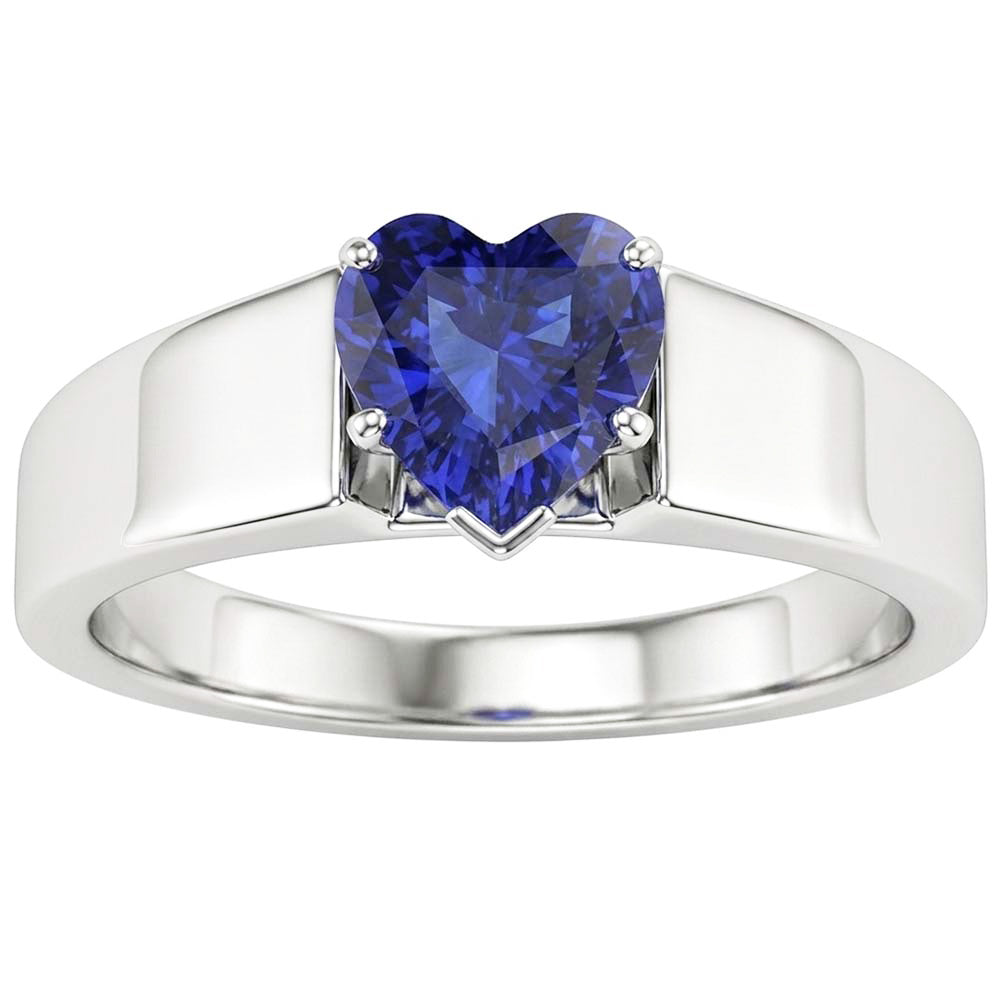 Natural Sapphire Ring 2ct - White Gold 14K