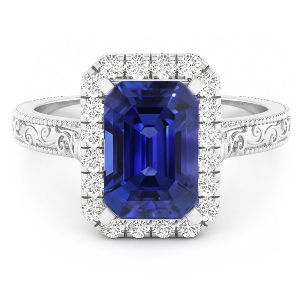 Natural Sapphire Ring 2ct - White Gold 14K