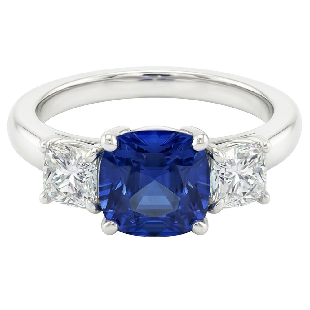 Natural Sapphire Ring 2ct - White Gold 14K