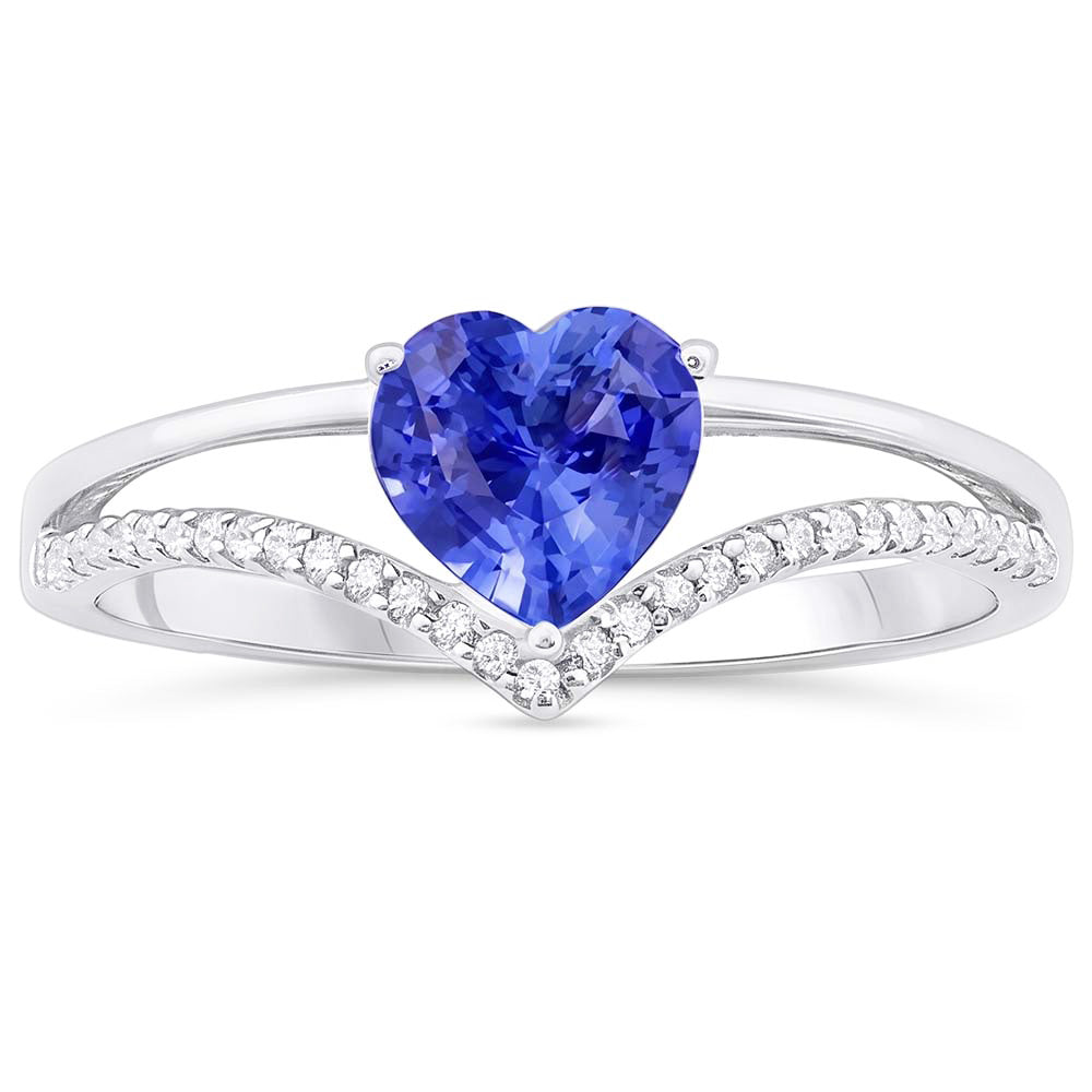 Natural Sapphire Ring 2ct - White Gold 14K