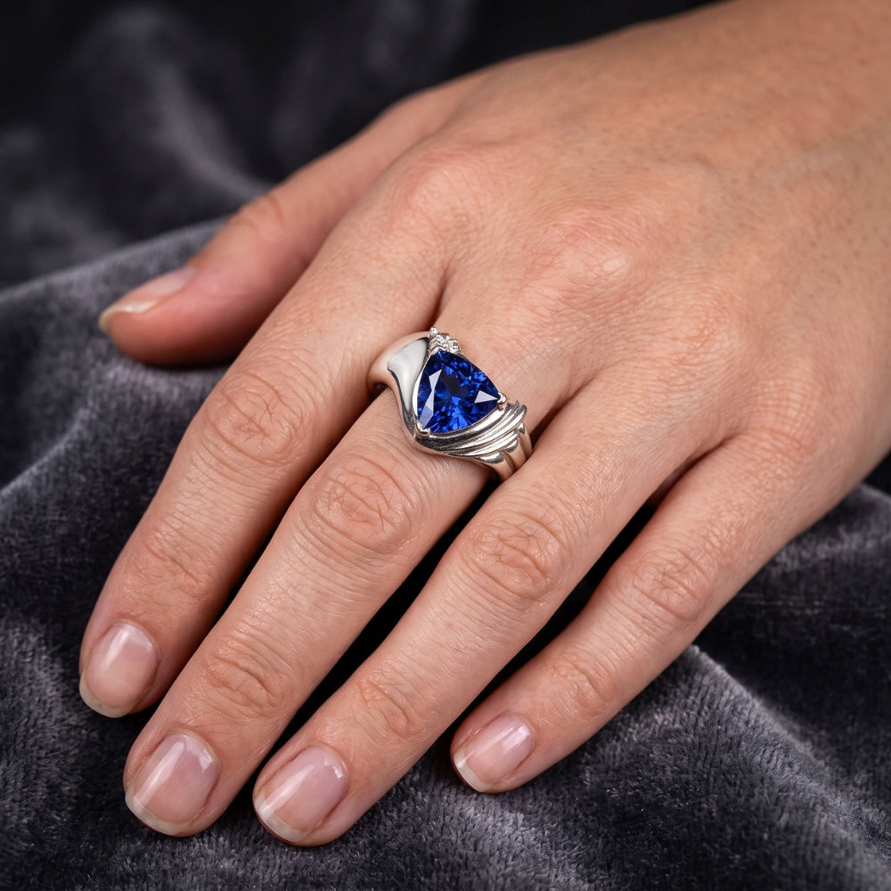 Natural Sapphire Ring 2ct - White Gold 14K