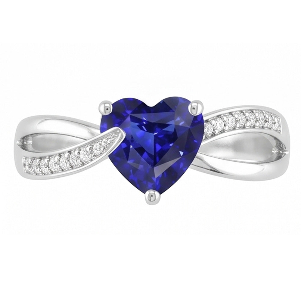 Natural Sapphire Ring 2ct - White Gold 14K