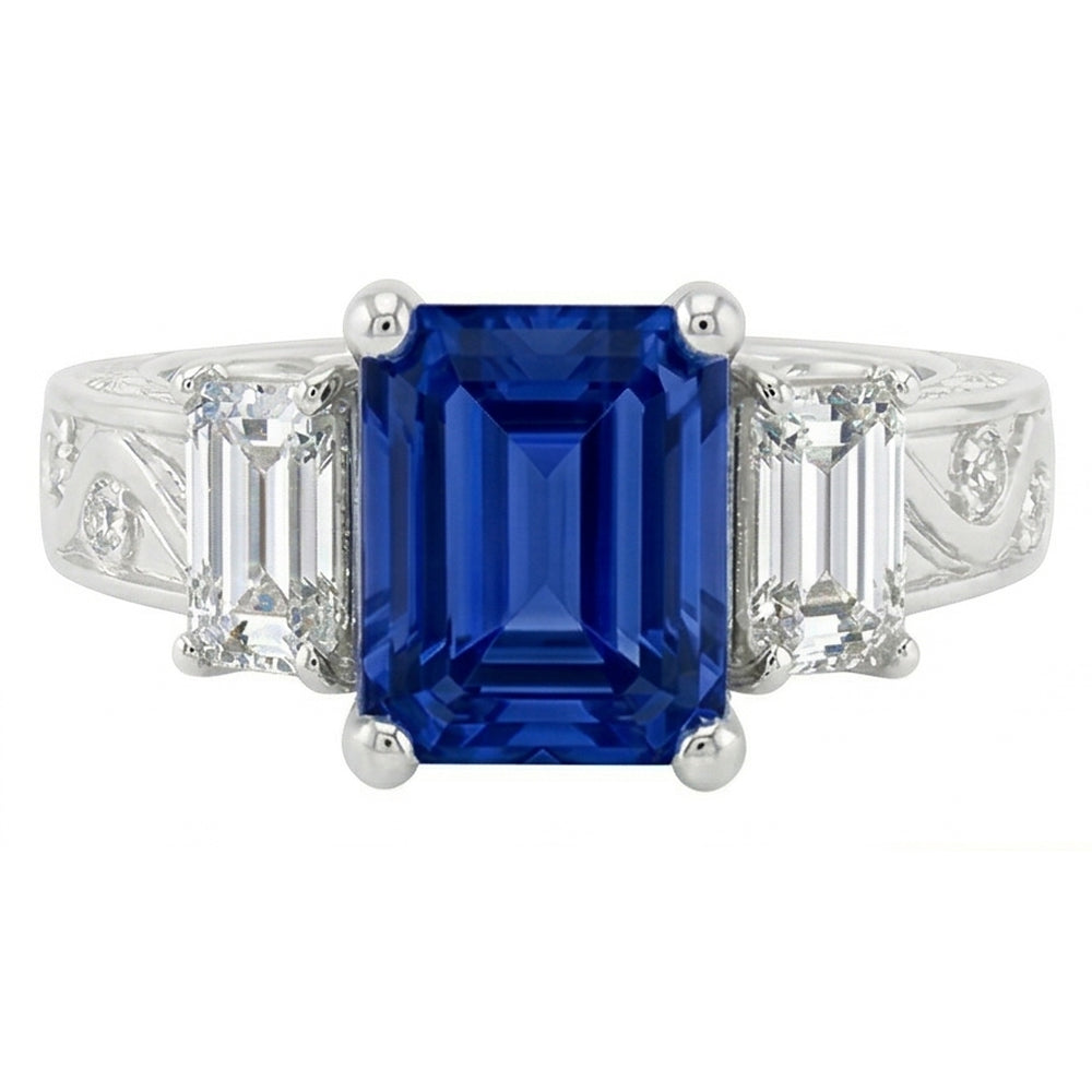 Natural Sapphire Ring 2ct - White Gold 14K