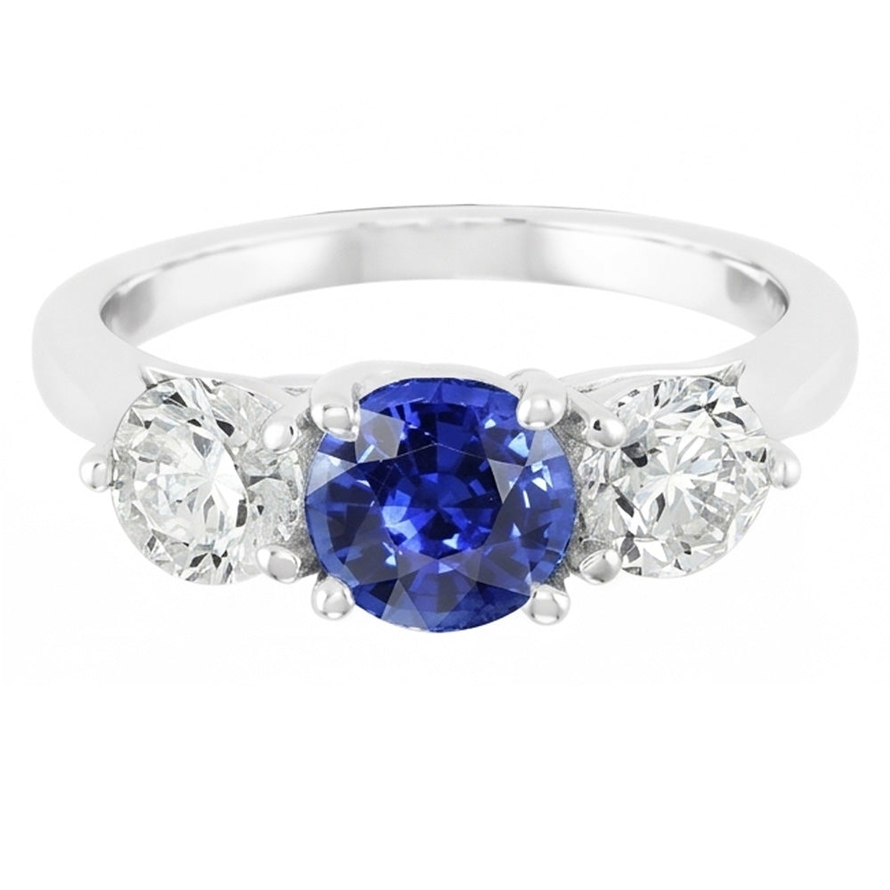 Natural Sapphire Ring 2ct - White Gold 14K