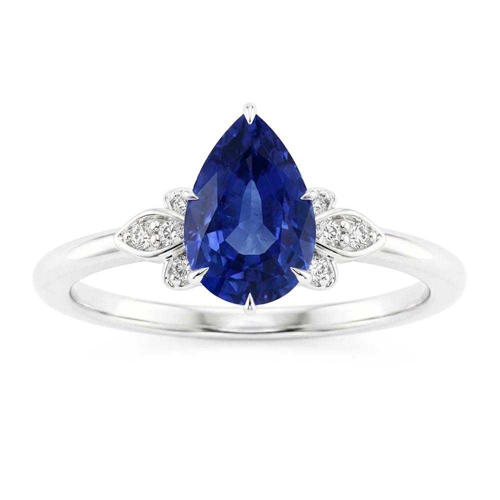 Natural Sapphire Ring 2ct - White Gold 14K