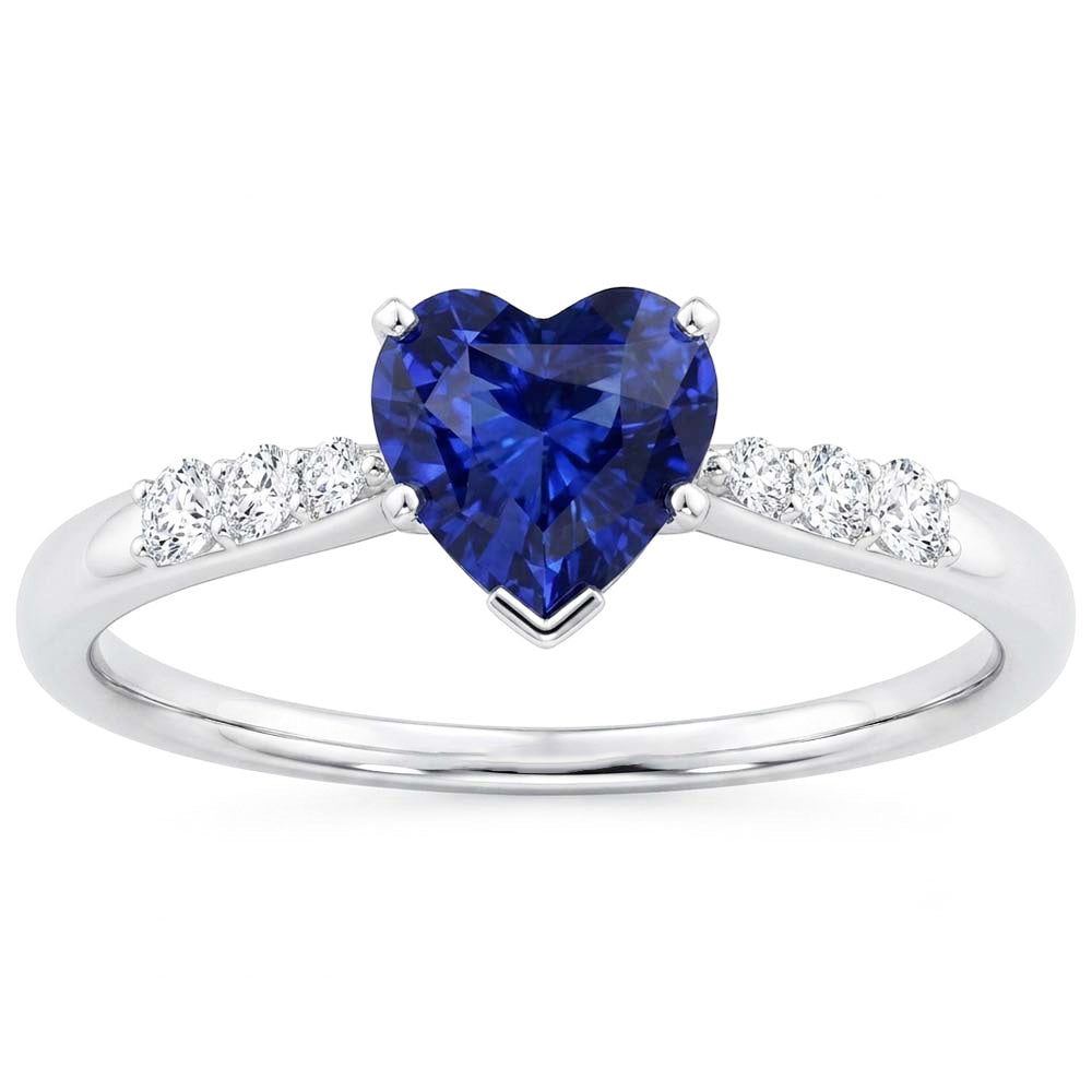 Natural Sapphire Ring 2ct - White Gold 14K