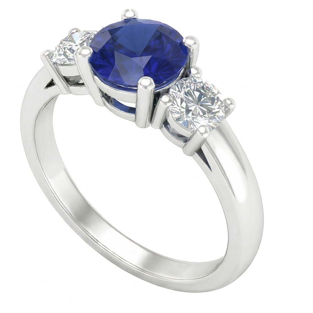 Natural Sapphire Ring 2ct - White Gold 14K