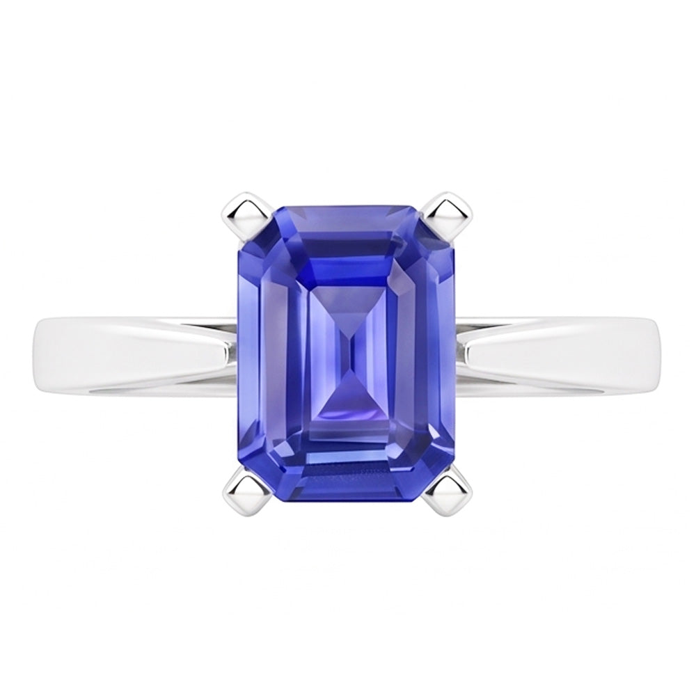 Natural Sapphire Ring 2ct - White Gold 14K