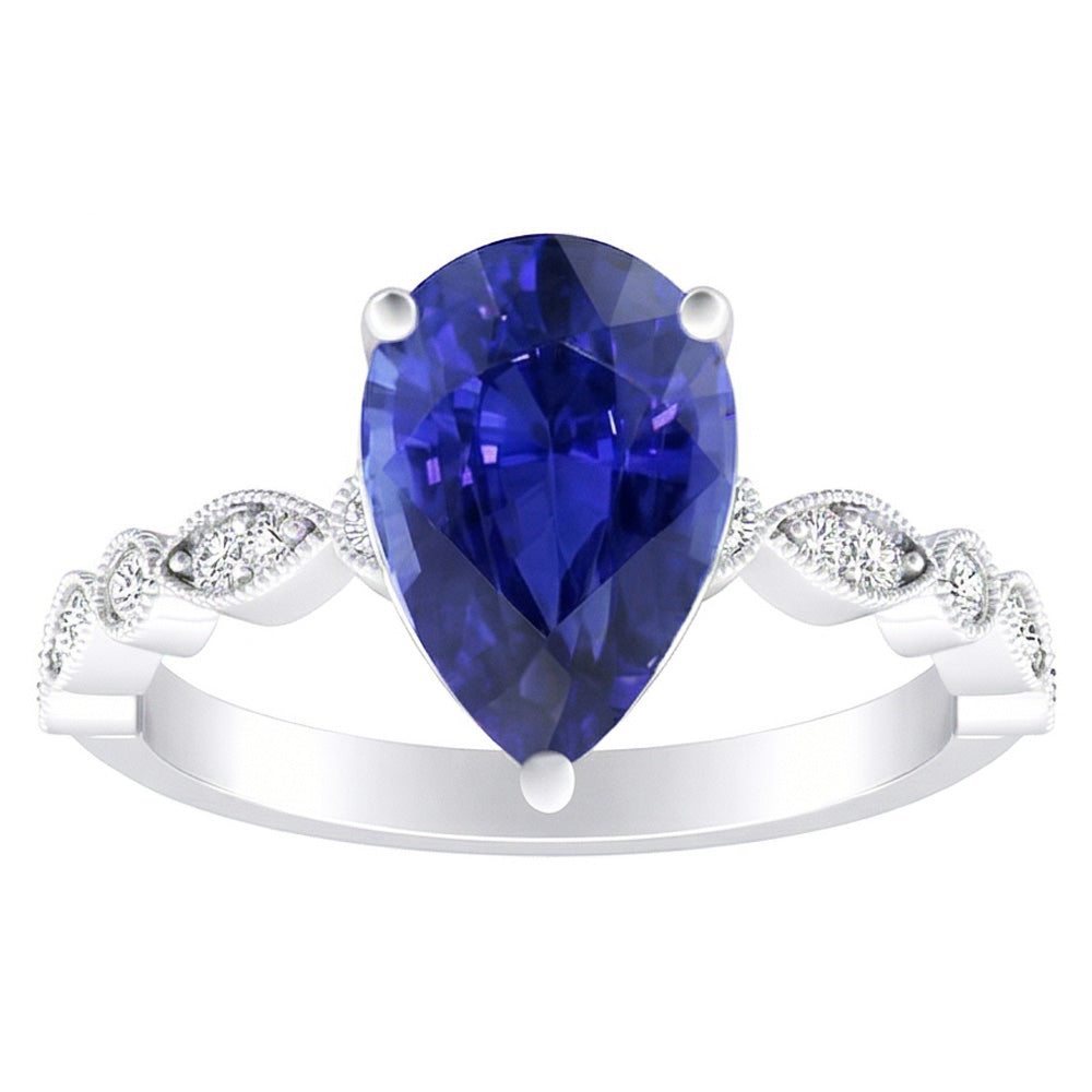 Natural Sapphire Ring 2ct - White Gold 14K