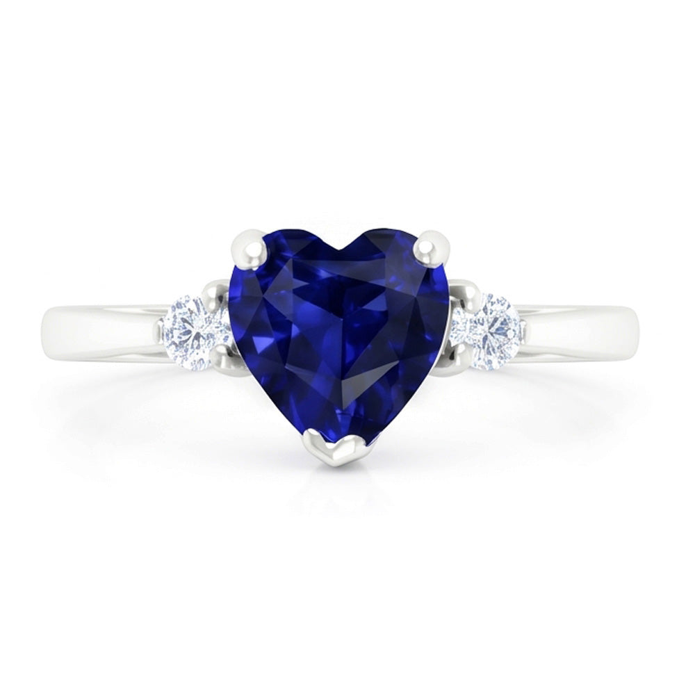 Natural Sapphire Ring 2ct - White Gold 14K