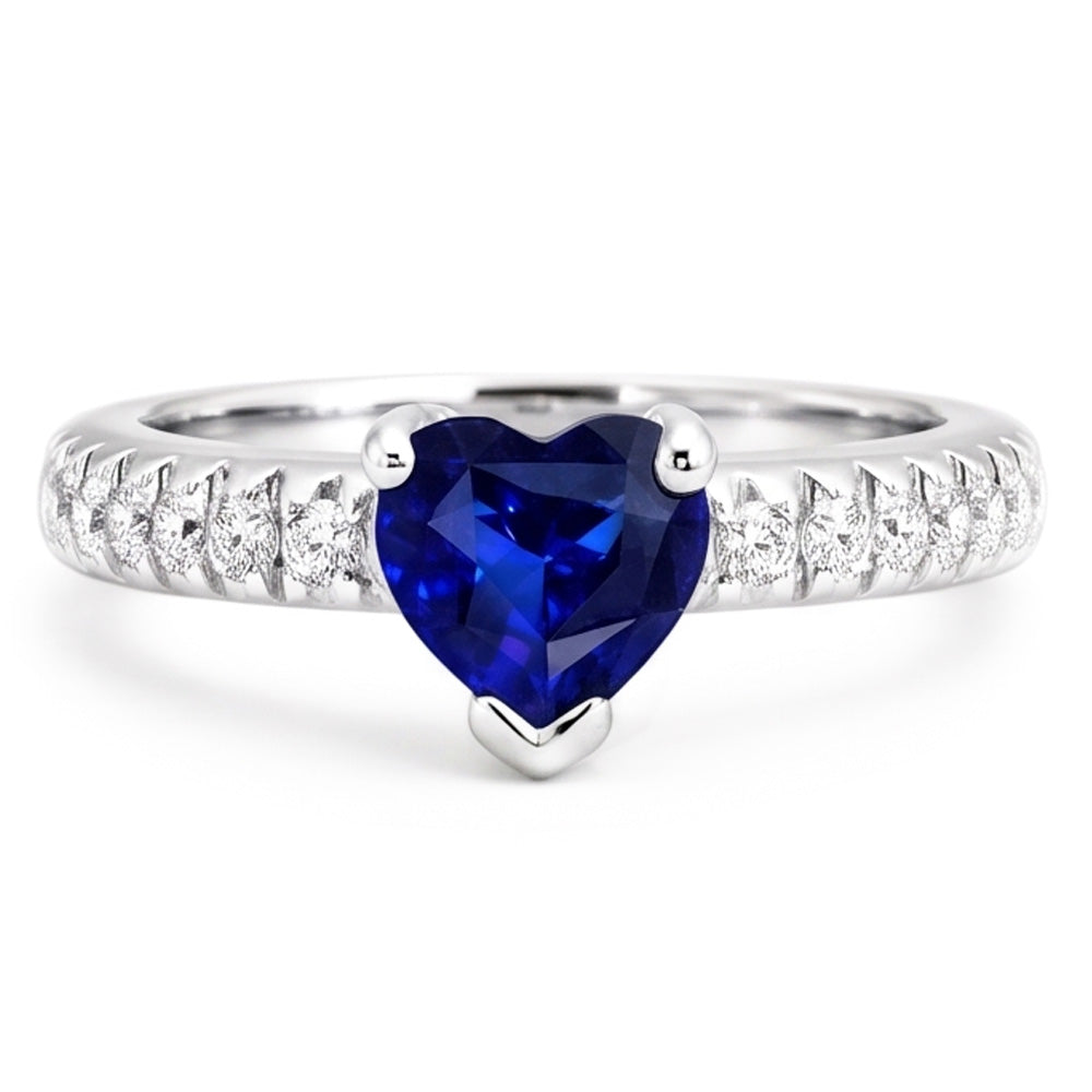 Natural Sapphire Ring 2ct - White Gold 14K
