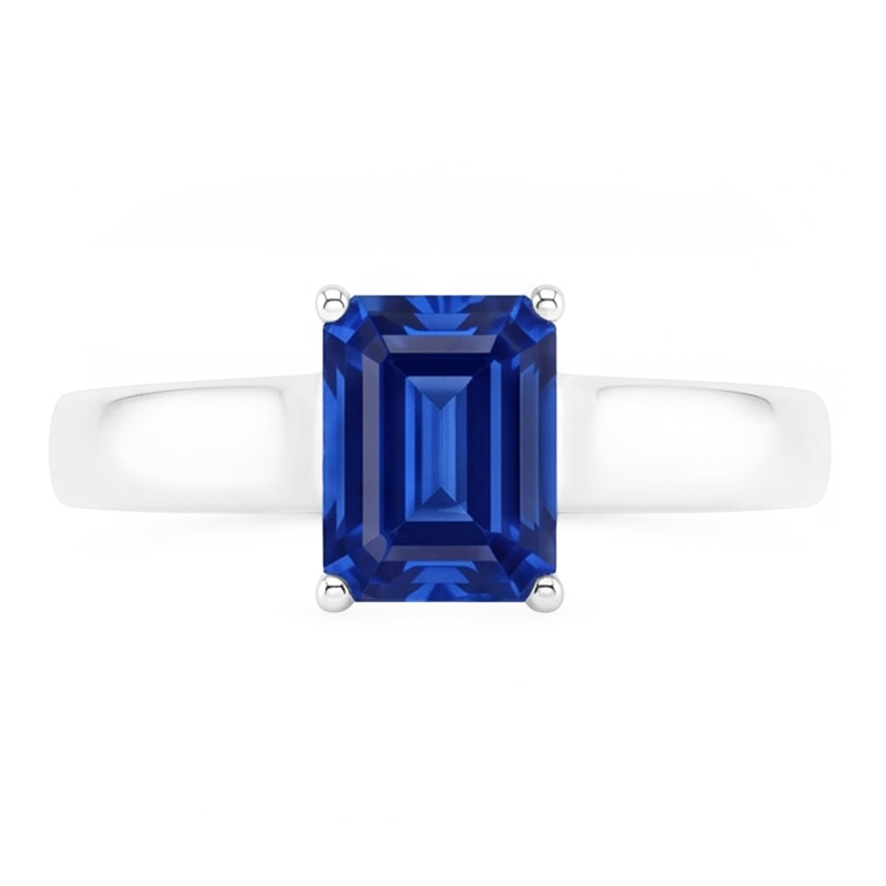 Natural Sapphire Ring 2ct - White Gold 14K