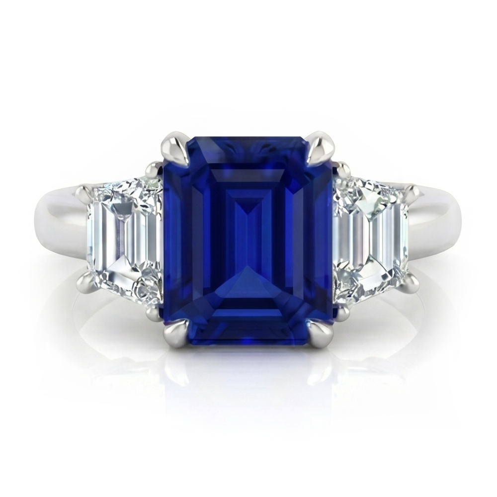Natural Sapphire Ring 2ct - White Gold 14K