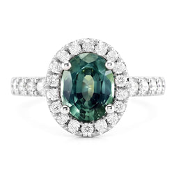 Natural Sapphire Ring 2ct - White Gold 14K