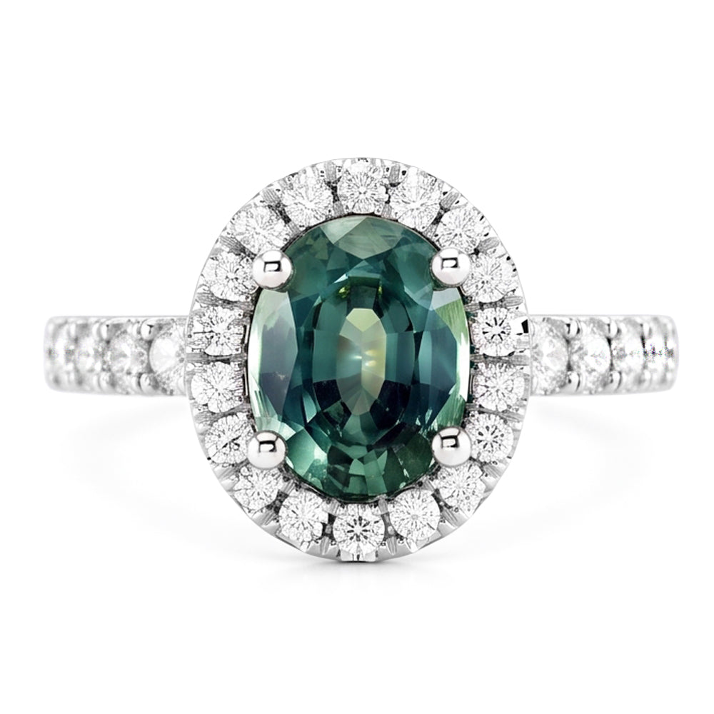 Natural Sapphire Ring 2ct - White Gold 14K