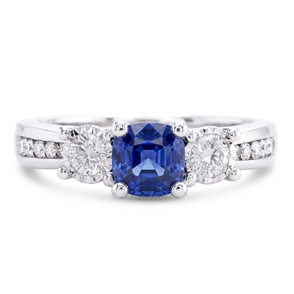Natural Sapphire Ring 2ct - White Gold 14K