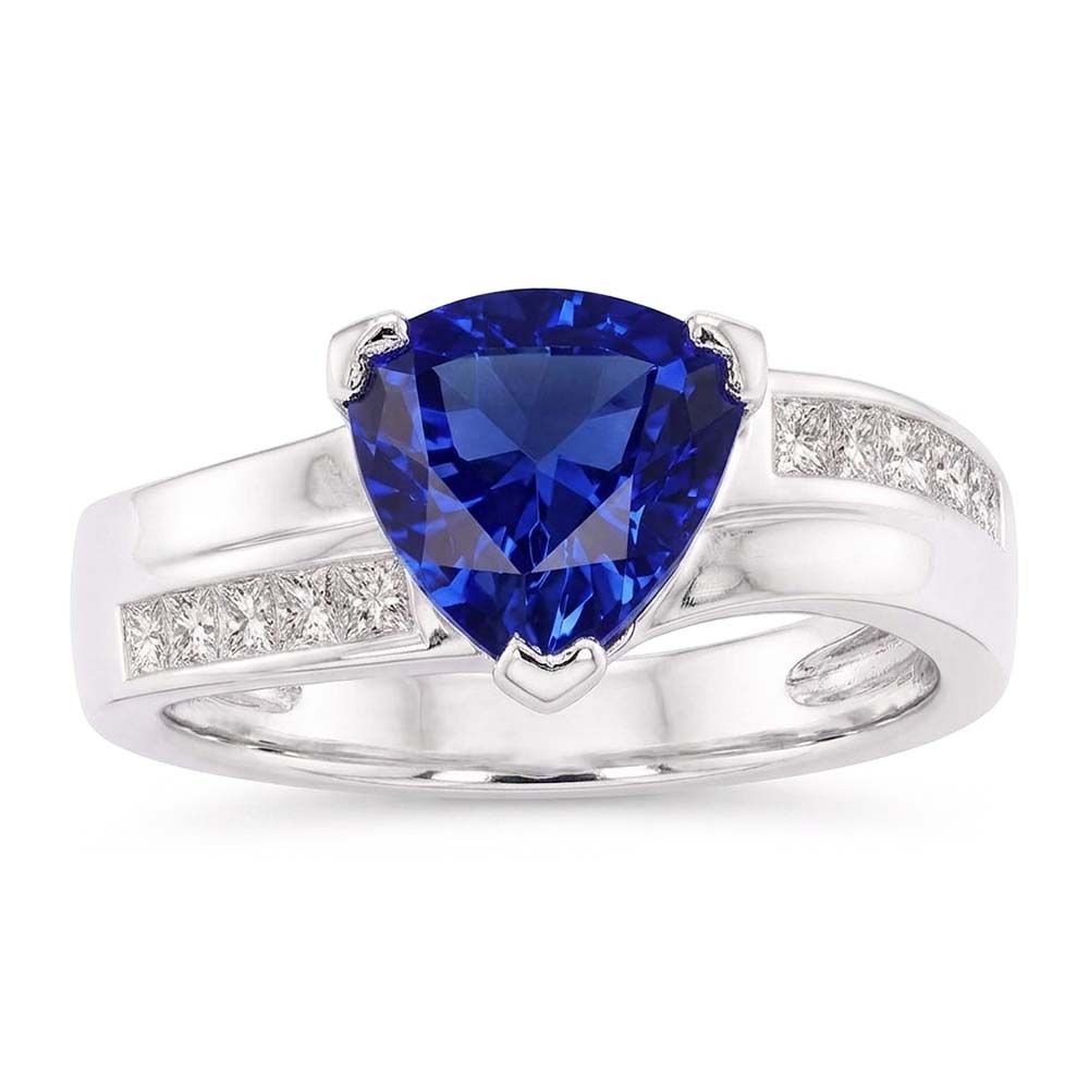 Natural Sapphire Ring 2ct - White Gold 14K