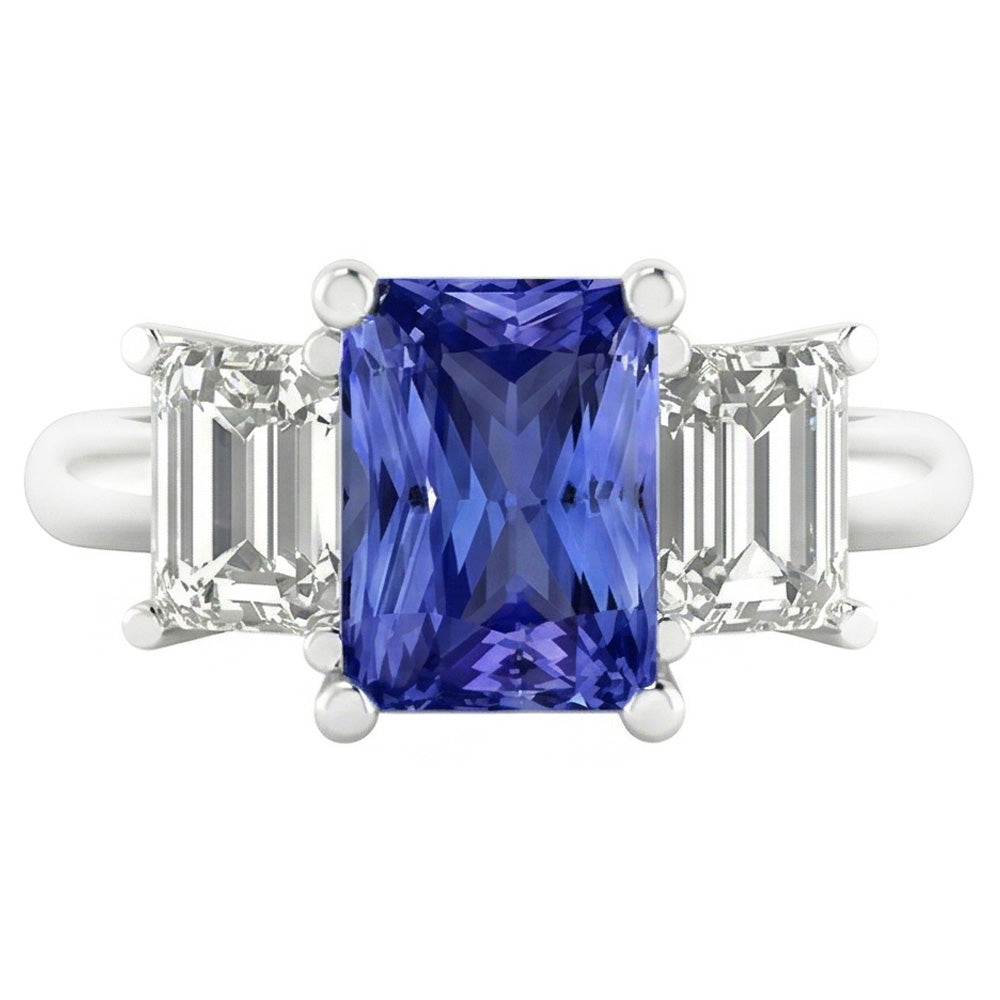 Natural Sapphire Ring 2ct - White Gold 14K