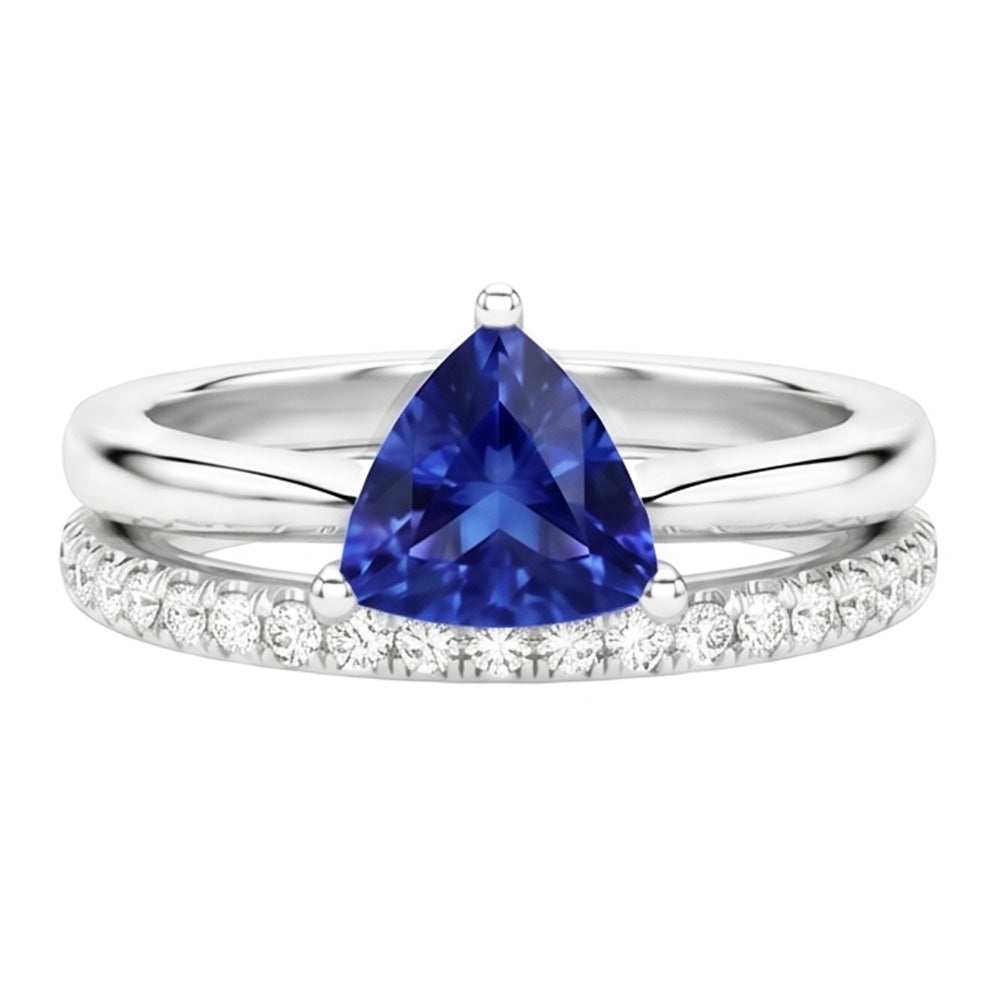 Natural Sapphire Ring 2ct - White Gold 14K
