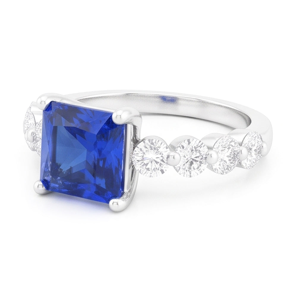 Natural Sapphire Ring 2ct - White Gold 14K