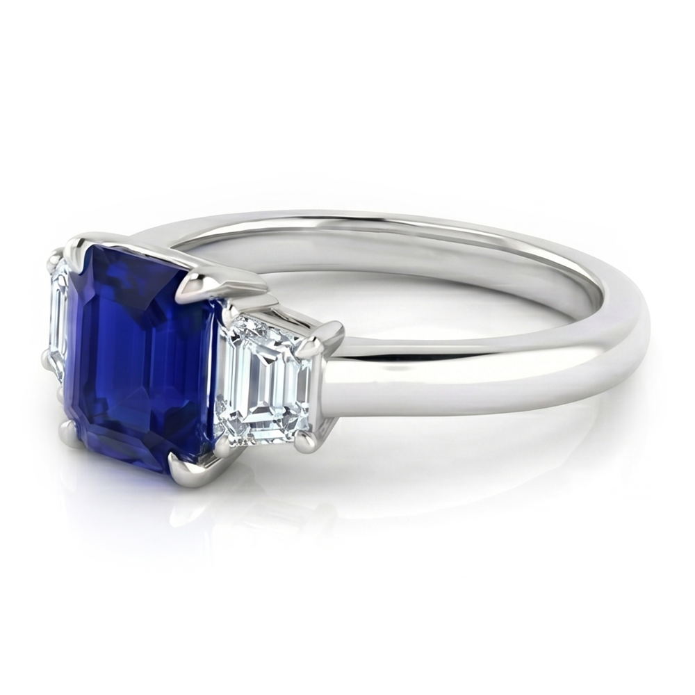 Natural Sapphire Ring 2ct - White Gold 14K