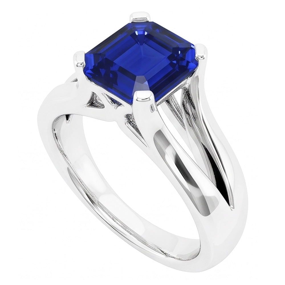 Natural Sapphire Ring 2ct - White Gold 14K