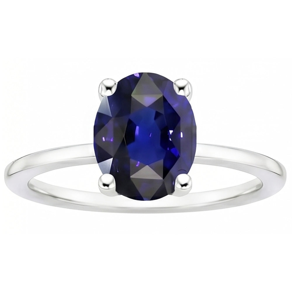 Natural Sapphire Ring 2ct - White Gold 14K