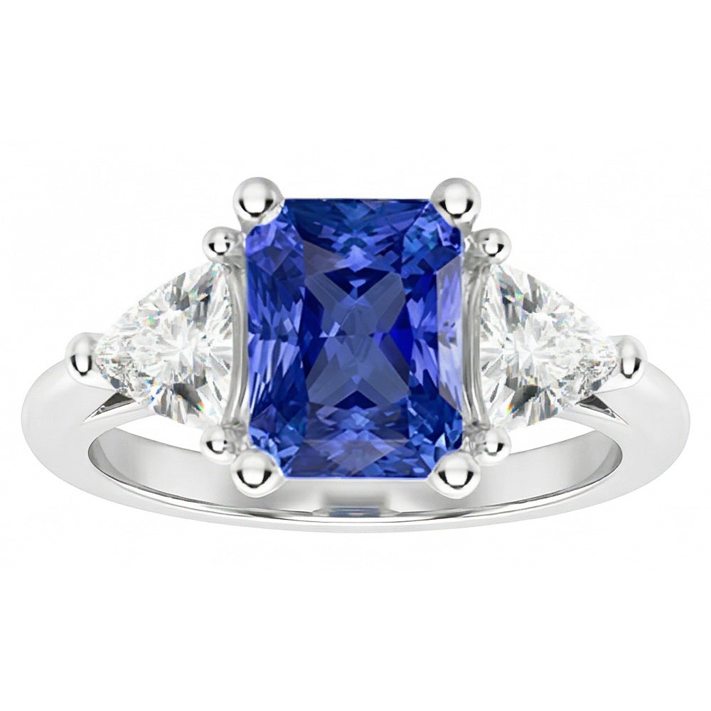 Natural Sapphire Ring 2ct - White Gold 14K