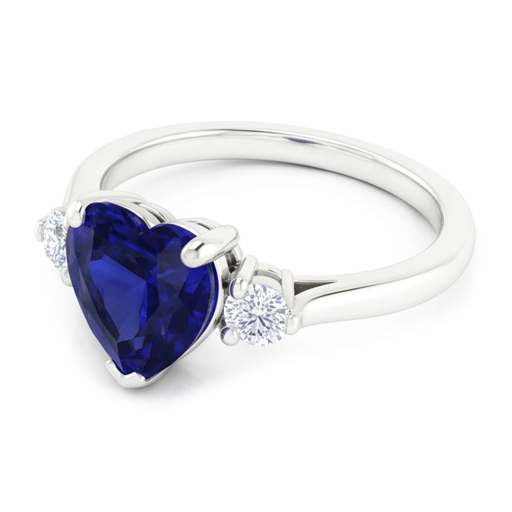Natural Sapphire Ring 2ct - White Gold 14K