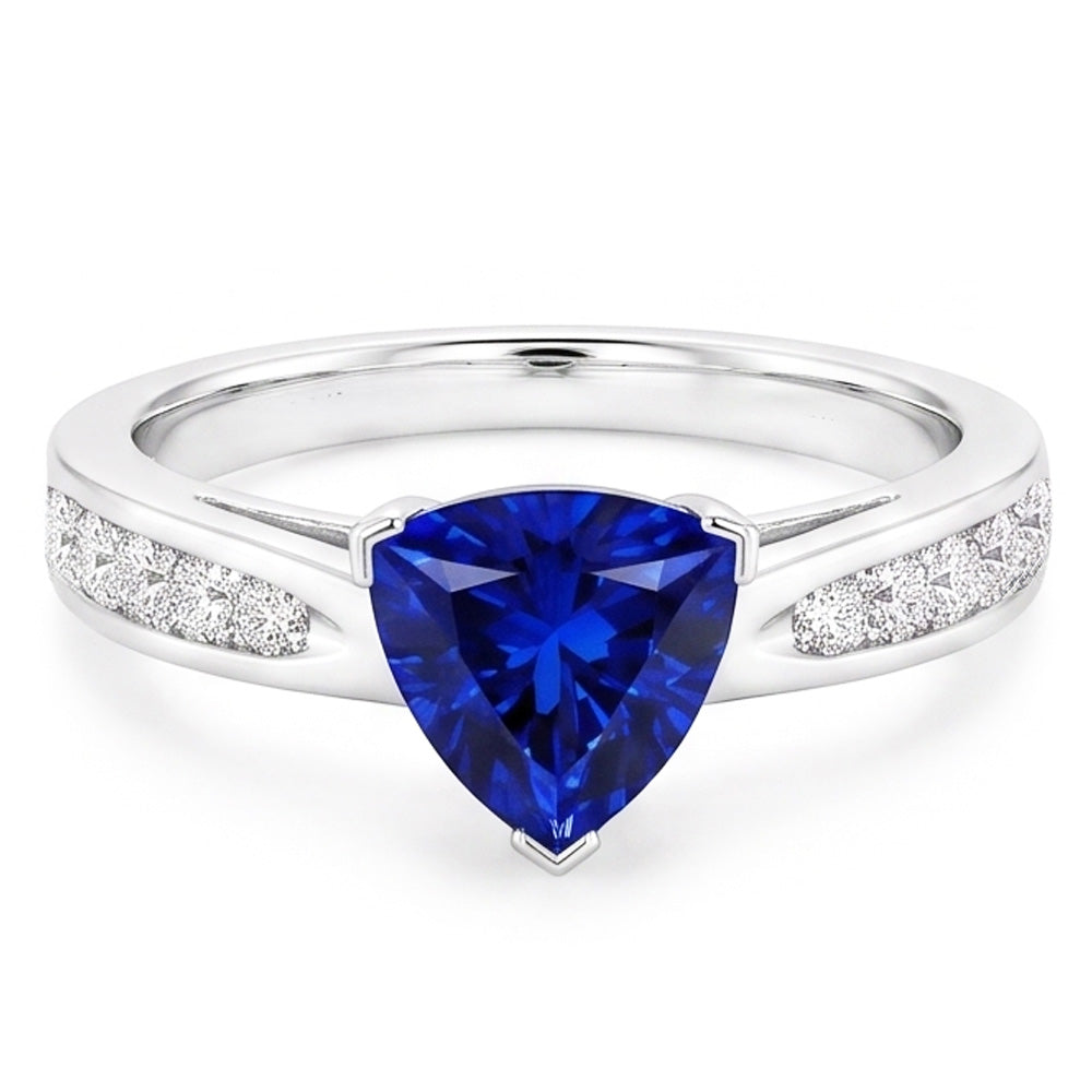 Natural Sapphire Ring 2ct - White Gold 14K