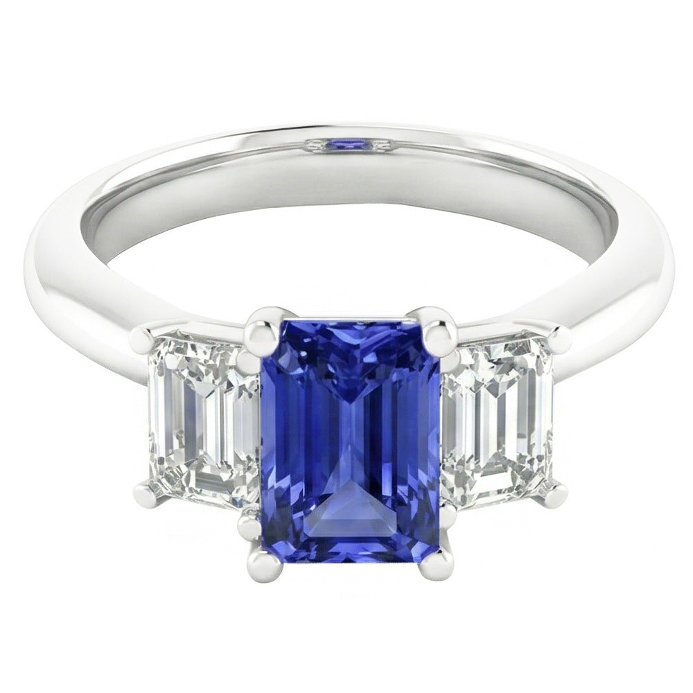 Natural Sapphire Ring 2ct - White Gold 14K