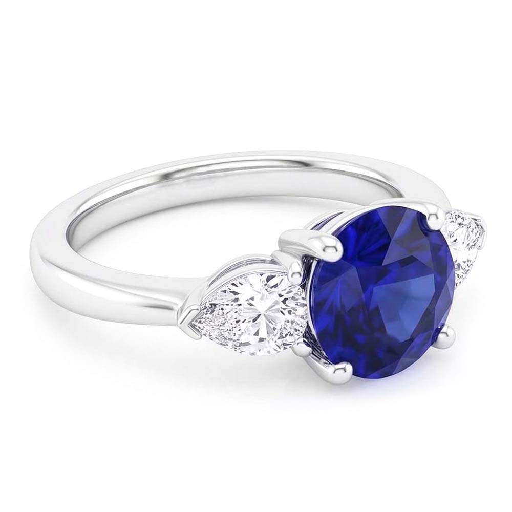Natural Sapphire Ring 2ct - White Gold 14K