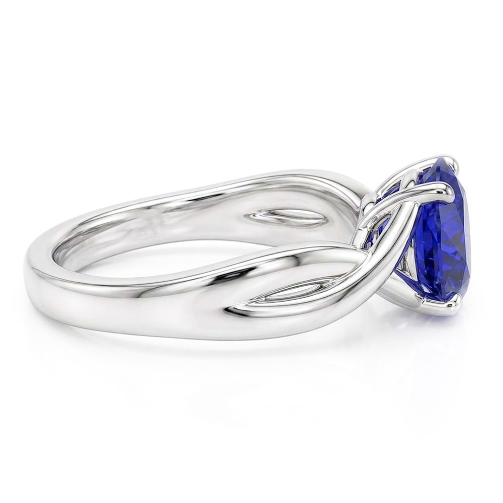 Natural Sapphire Ring 2ct - White Gold 14K