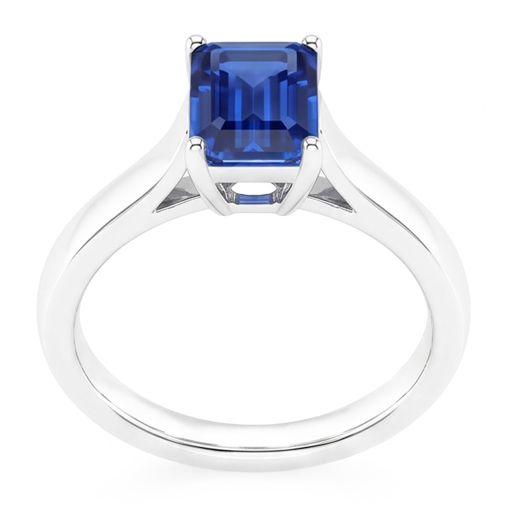 Natural Sapphire Ring 2ct - White Gold 14K