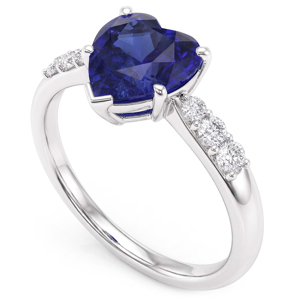 Natural Sapphire Ring 2ct - White Gold 14K
