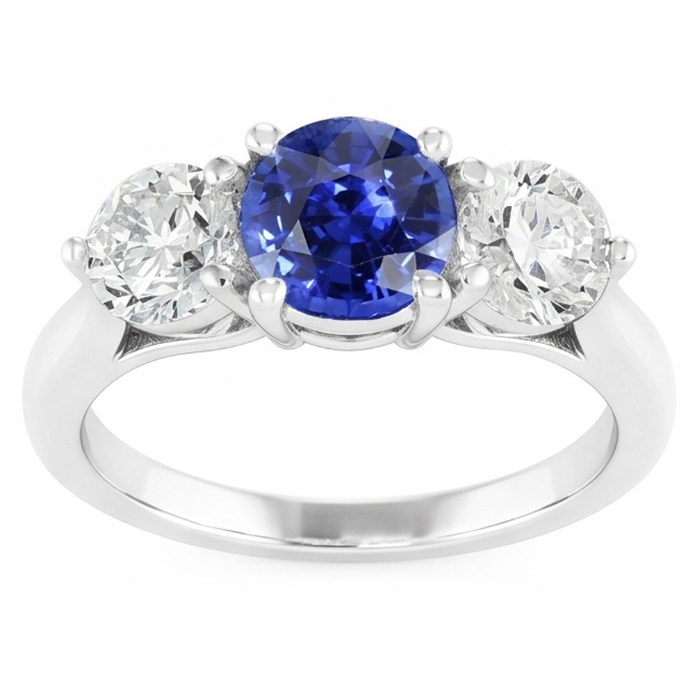 Natural Sapphire Ring 2ct - White Gold 14K