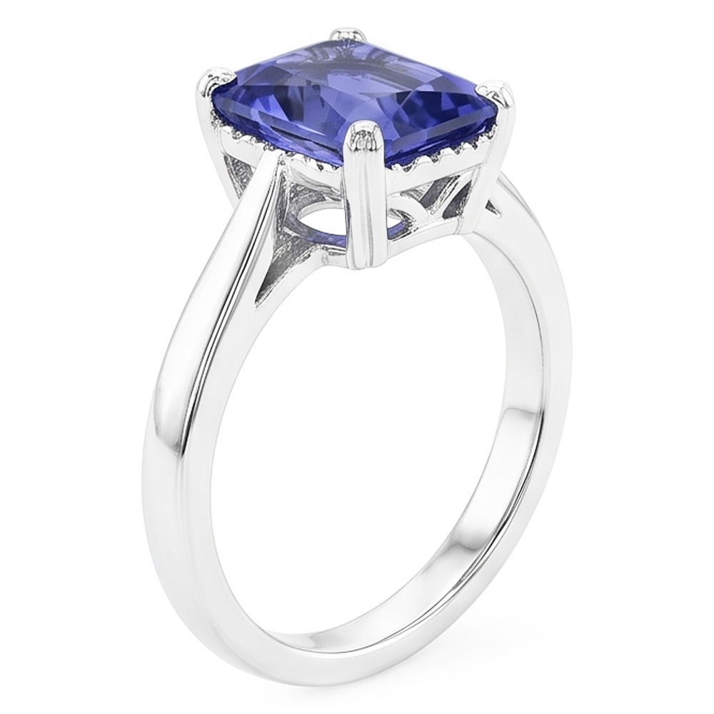 Natural Sapphire Ring 2ct - White Gold 14K