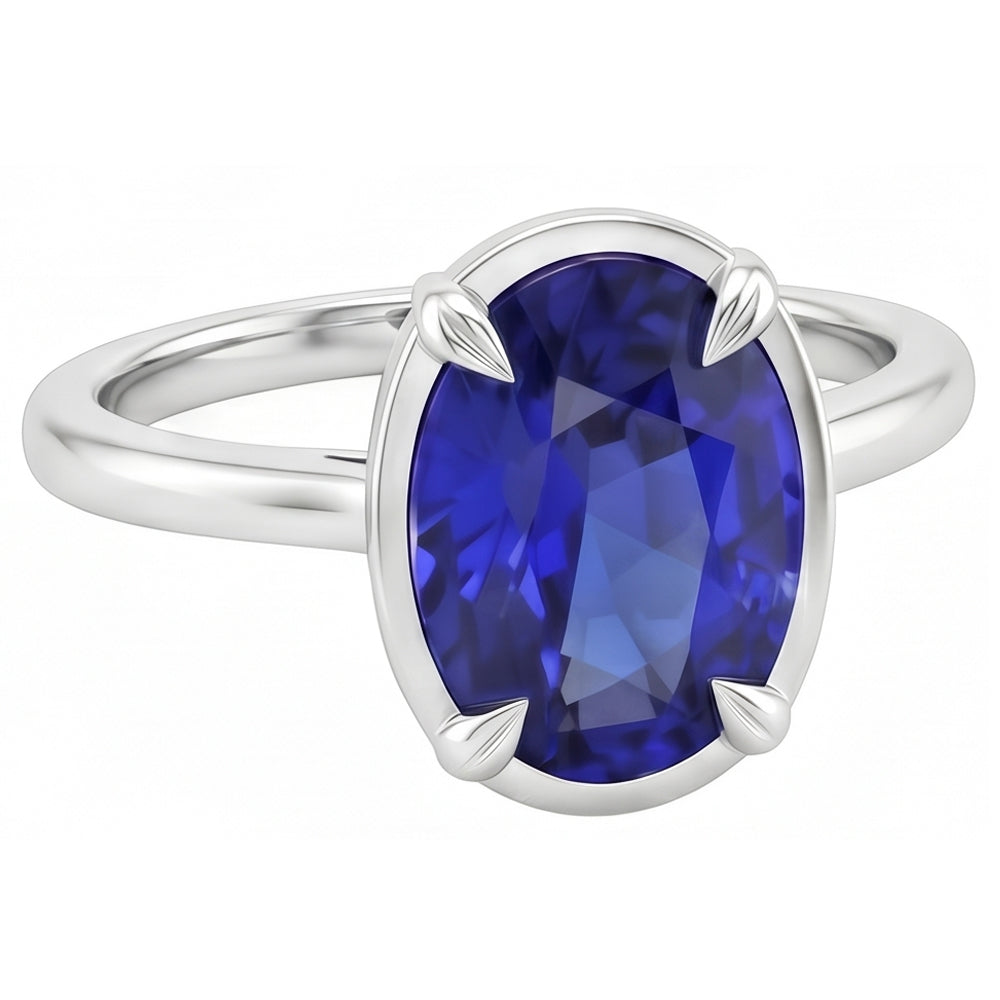 Natural Sapphire Ring 2ct - White Gold 14K