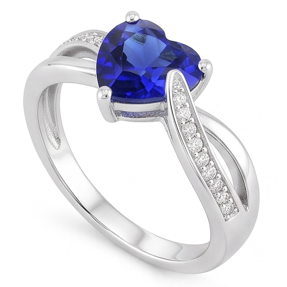 Natural Sapphire Ring 2ct - White Gold 14K