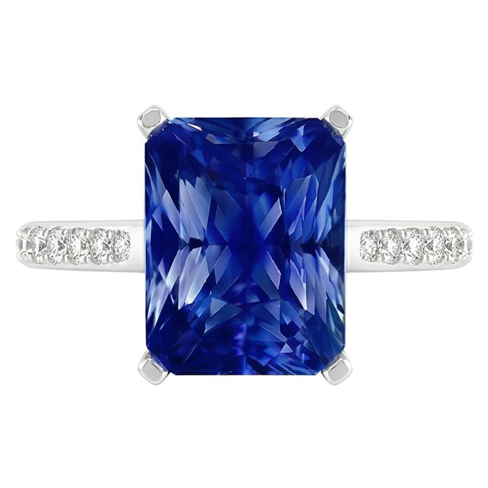 Natural Sapphire Ring 2ct - White Gold 14K