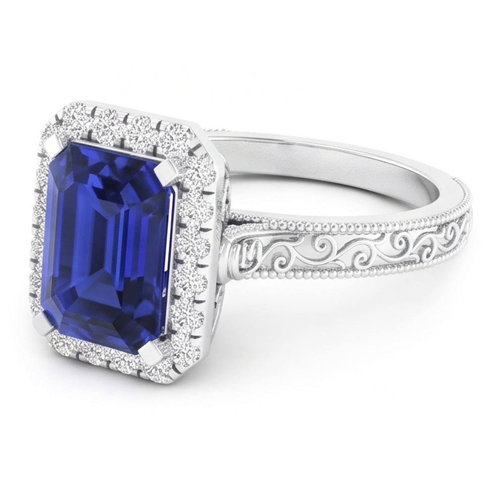 Natural Sapphire Ring 2ct - White Gold 14K