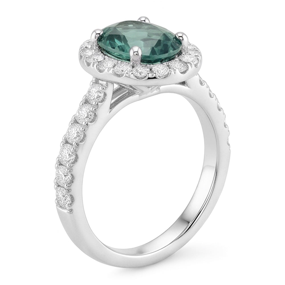 Natural Sapphire Ring 2ct - White Gold 14K