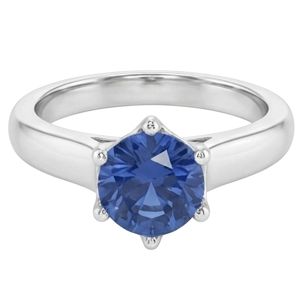 Natural Sapphire Ring 2ct - White Gold 14K